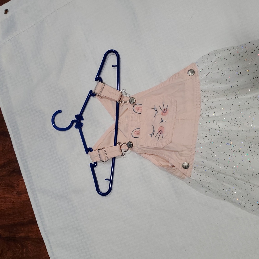 Vtg OshKosh B'gosh Peach pink white  Vestbak Dress - Picture 8 of 16